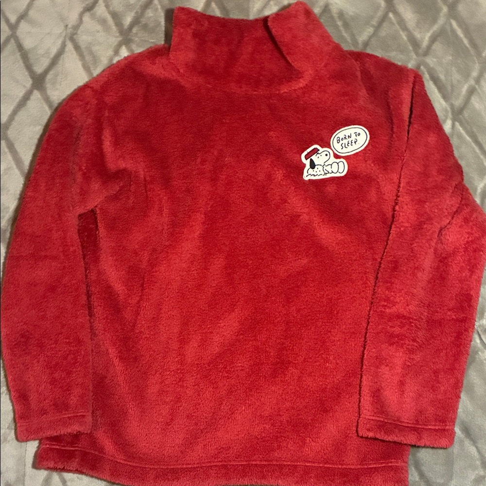 Uniqlo Peanuts x Yu Nagaba Red Fleece Snoopy Pajama Top M